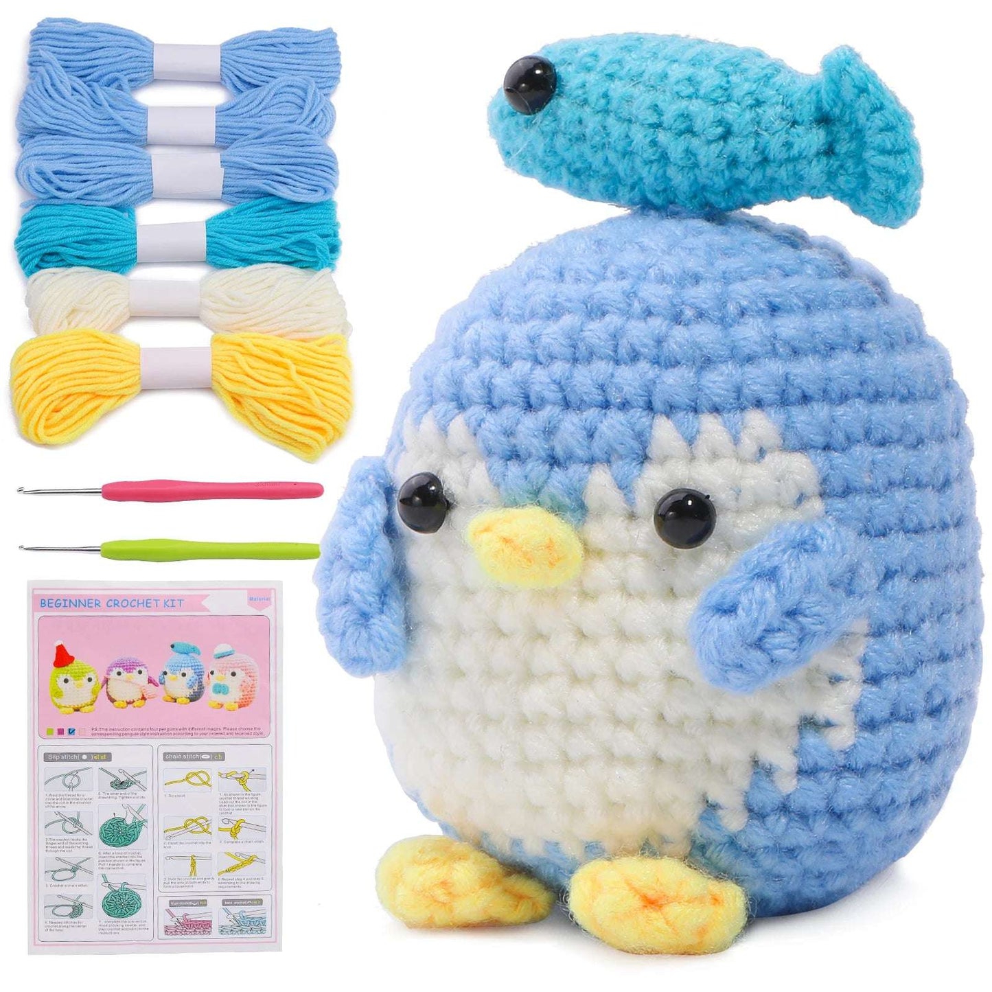 🐧 DIY Penguin Crochet Kit – All-in-One Starter Set for Beginners