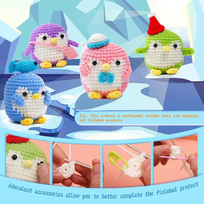 🐧 DIY Penguin Crochet Kit – All-in-One Starter Set for Beginners