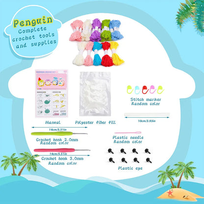 🐧 DIY Penguin Crochet Kit – All-in-One Starter Set for Beginners