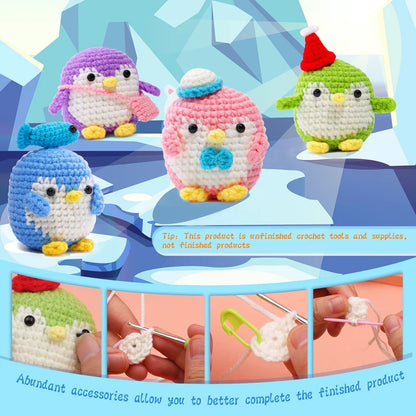 🐧 DIY Penguin Crochet Kit – All-in-One Starter Set for Beginners