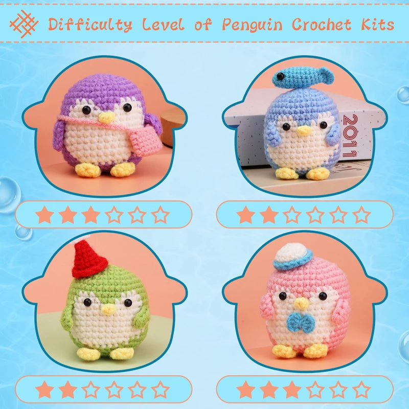 🐧 DIY Penguin Crochet Kit – All-in-One Starter Set for Beginners