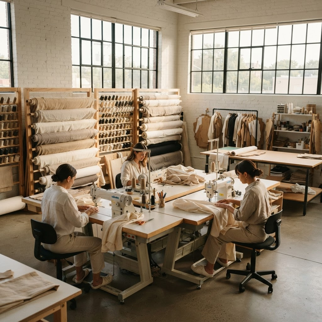 YarnLee workshop – modern tailoring studio with natural light